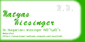 matyas wiesinger business card